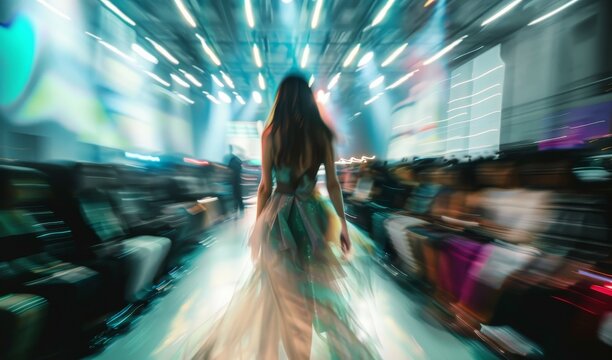 Blurred catwalk fashion event