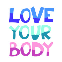 Typographic design poster template in bright colours on white background. Scandinavian style wall art. Vector