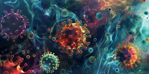 An abstract representation of cosmic clashes with vibrant, glowing particles in multiple colors, evoking wonder and mystery.