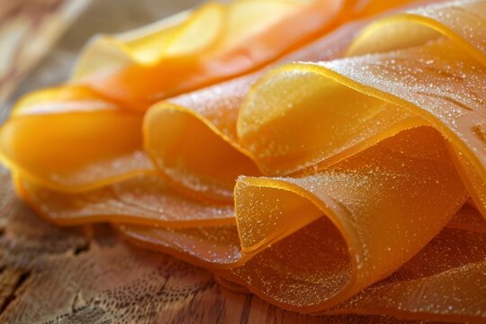 Closeup shot of local apricot fruit leather