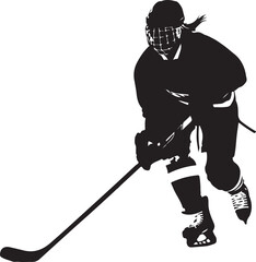 ice hockey girl silhouette