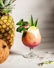 Pineapple Coconut Tiki Cocktail