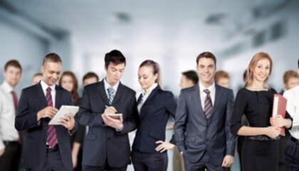 Business people team discussion data analysis