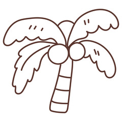 coconut tree cartoon doodle