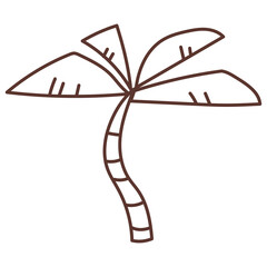 coconut tree cartoon doodle