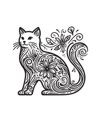 vector cat vector art,graphics cats icons set,vintage illustration cat clipart,vector cats flat style artwork design.