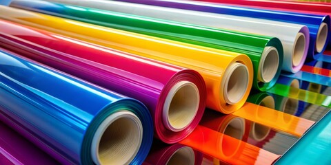 Colorful Rolls of Vinyl Film, Printing , Roll , Glossy , Vinyl