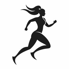 A vector logo lady running