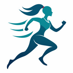 A vector logo lady running