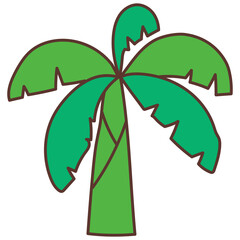 banana tree cartoon doodle