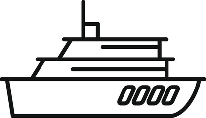 Minimalist line drawing of a yacht sailing on the water