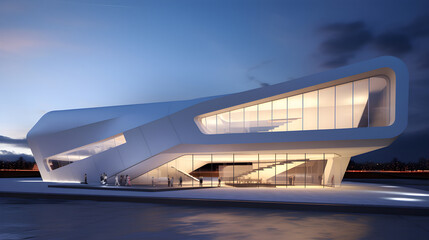 Sleek Modern Design: An Aesthetic Merge of Minimalist Digital Architecture and Nature's Vibrancy