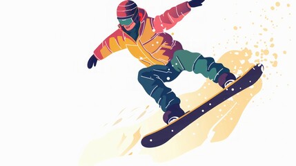 Obraz premium Snowboarder Soaring Through the Air: Winter Sports Action
