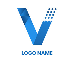 V Letter Logo Design.