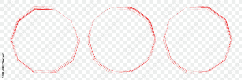 Poster rectangle frame line. square shape outline on hand draw style. vector illustration isolated. red bru