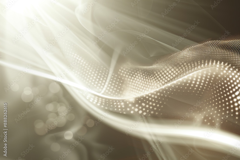 Aufkleber abstract metallic wave pattern with a soft glow, creating a futuristic, elegant texture in a monochr