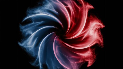 Abstract Futuristic Design with Vivid Red and Blue Swirls