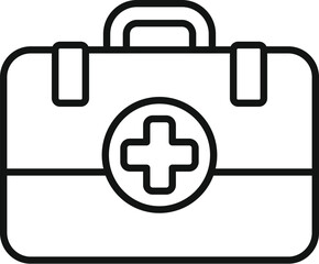 Simple and recognizable first aid kit icon symbolizing medical care and emergency preparedness