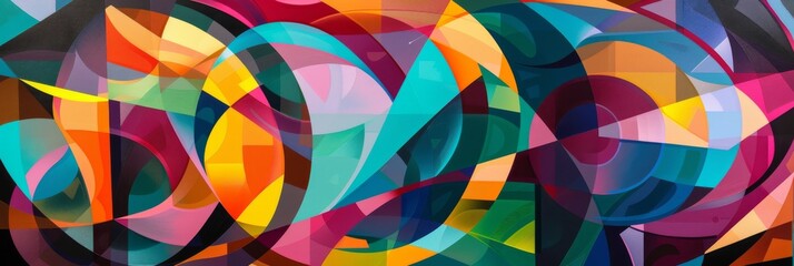 Obraz premium Abstract Art Business Imagery: Dynamic Environment Showcasing Movement and Energy through Vibrant Geometric Shapes and Colors