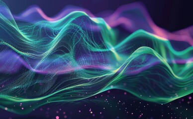 Fototapeta premium Dynamic Data Science Visualization: Abstract Julia Programming Language Art Celebrating Analytical Prowess and Flowing Data Shapes