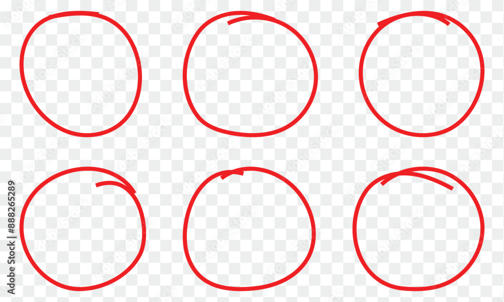 Poster hand-drawn red ovals and circles set. red scribble ovals and bubbles to circle and highlight text. c
