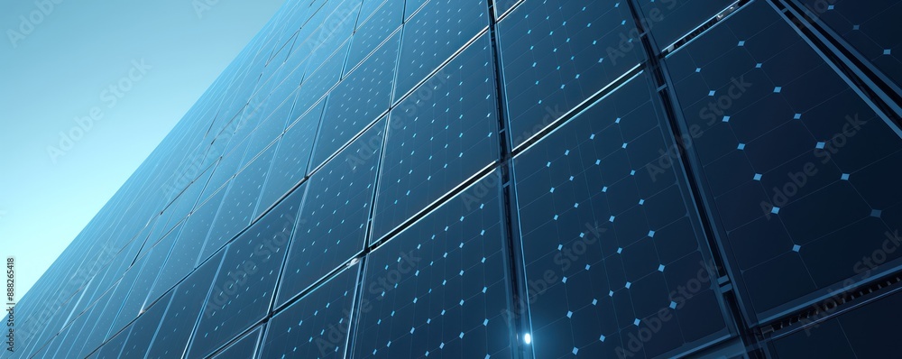 Poster futuristic digital data wall with illuminated dots, representing technology and modern design. abstr