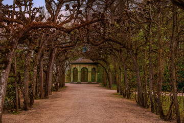 Arbor in the park of the Hermitage in Bayreuth in Bavaria, Germany.