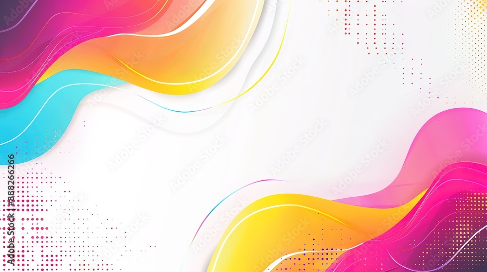 Poster abstract colorful wave design with white background