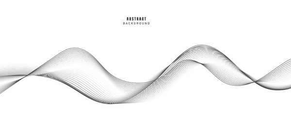 Vector abstract background with dynamic black waves.
