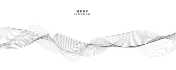 Fototapeta premium Vector abstract background with dynamic black waves. 