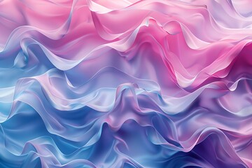Intricate 3D background of pastel abstract waves, close-up emphasizing texture and depth, high-resolution design.