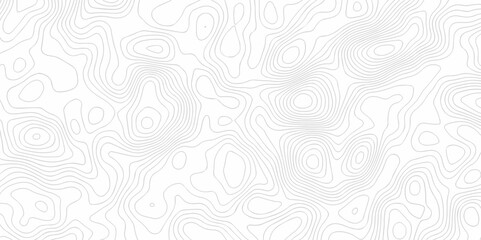 Vector white wave line geography landscape Topo contour map on white background. Geographic mountain relief diagram line wave carve pattern. Topographic outline map contour lines map texture.