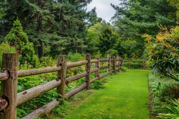 wooden fence in the forest