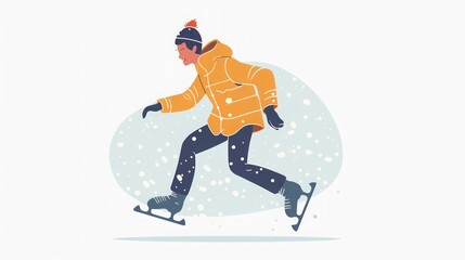 Ice Skating Illustration: Winter Sports Fun