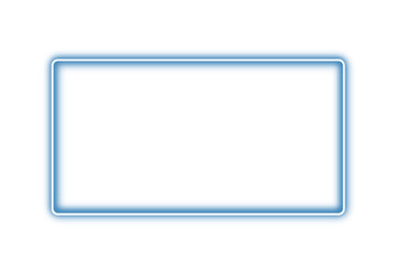 blue glowing neon frame lighting rectangle on transparent background. blue neon frame on white © HDESINER