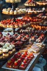 Diverse assortment of sweets arranged neatly
