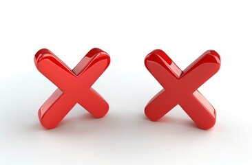 Fototapeta premium An isolated white background with a graffiti check mark and cross sign