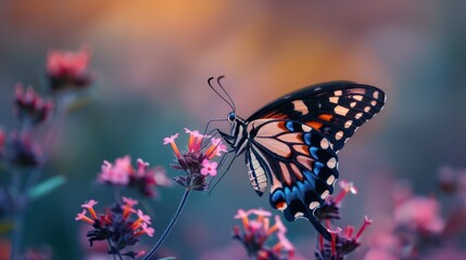 Naklejka premium butterfly with beautiful light and coloration using as abstract concept of beauty in nature background animal insect shoot wild life scene created by wildlife photography