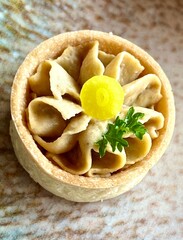 Tartlets with filling are the most ideal appetizer for a festive table, as an aperitif or for a buffet table.