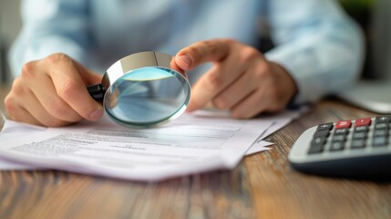 The magnifying glass and document