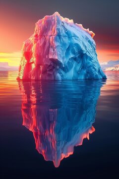 Symbolic iceberg imagery in personal growth used for a commercial shoot to convey hidden potential
