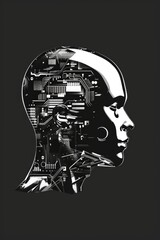 Obraz premium A detailed monochrome image capturing an older male subject