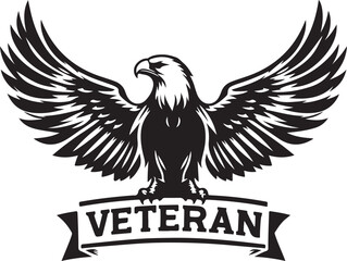 Eagle Veteran silhouette design vector and illustration