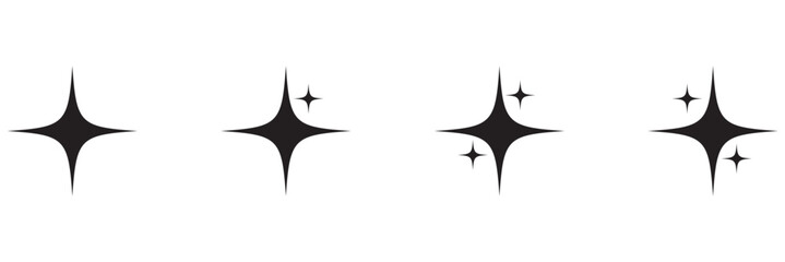 Sparkle Icons set. Twinkle stars collection. Shine star icons. Effect shine, glitter, twinkling and clean. Star sparkle icon. Vector illustration.