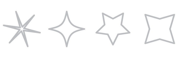 Sparkle Icons set. Twinkle stars collection. Shine star icons. Effect shine, glitter, twinkling and clean. Star sparkle icon. Vector illustration.