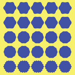 Starburst icon. Set of vector starburst, sunburst badges. Different color. Simple flat style Vintage labels. Design elements.