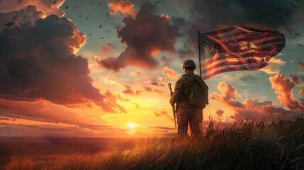 Obraz premium USA Memorial Day Tribute: Honoring Heroes and Patriotism