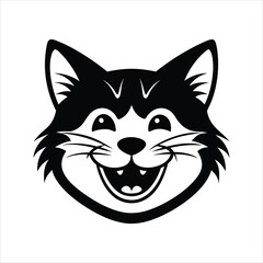 Happy cat face vector illustration