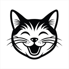 Happy cat face vector illustration