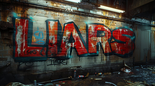 Spray Painted Liars - Recession, Depression, Downturn, Slowdown, Contraction, Stagnation, Bust, Bad Economy